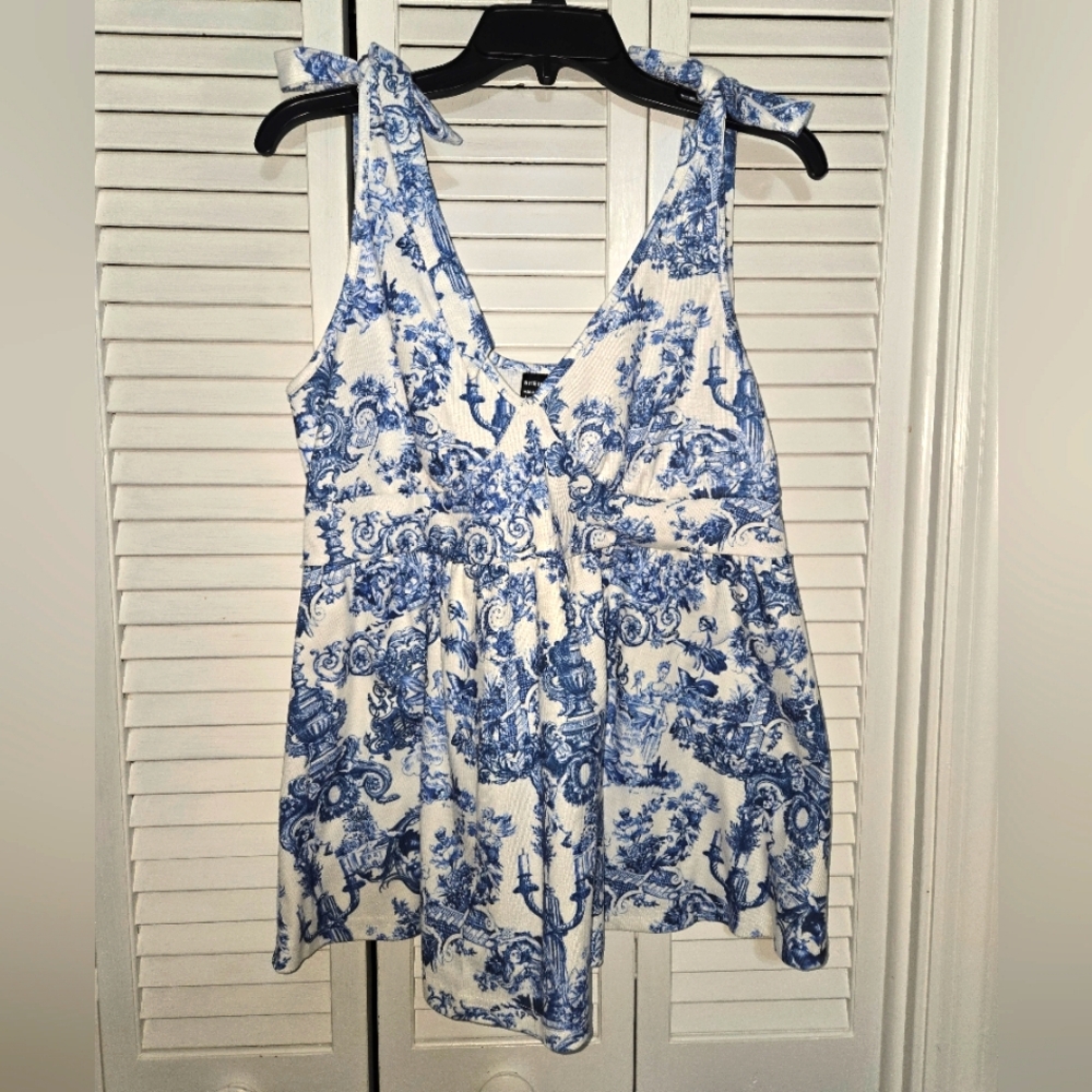 SHEIN Women's Large Shoulder Tie Peplum Top